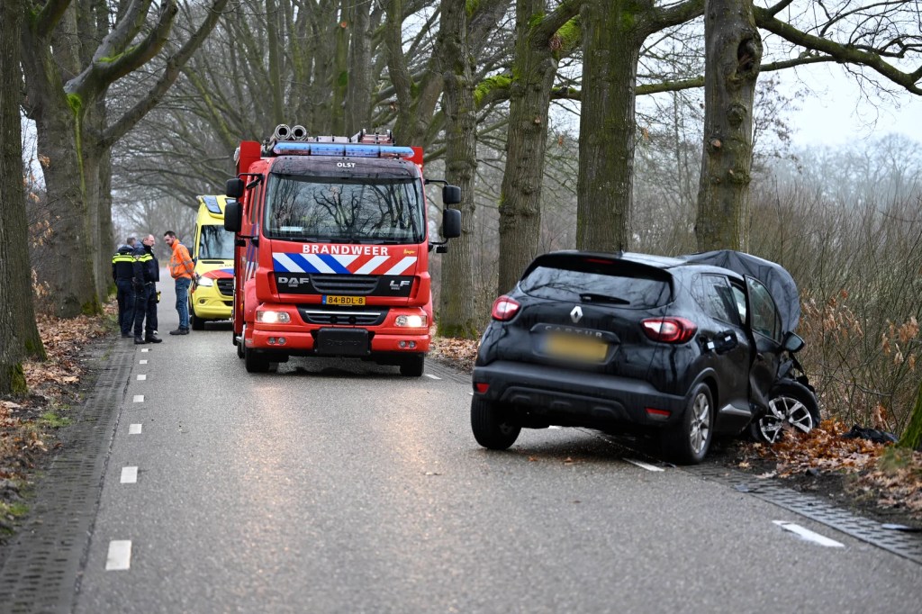 Auto botst tegen boom, hulpdiensten massaal ter&nbsp;plaatse