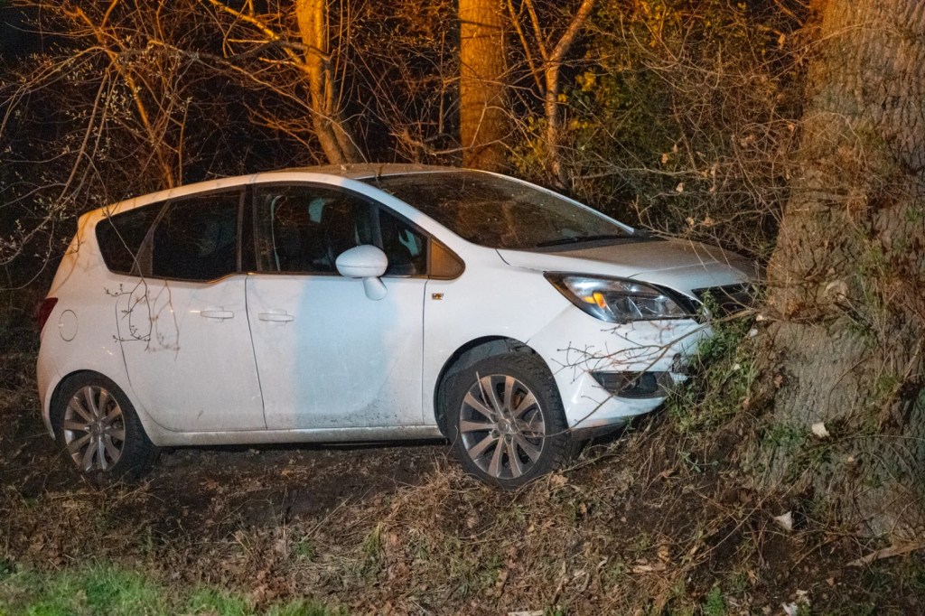 Auto raakt van weg en botst tegen&nbsp;boom